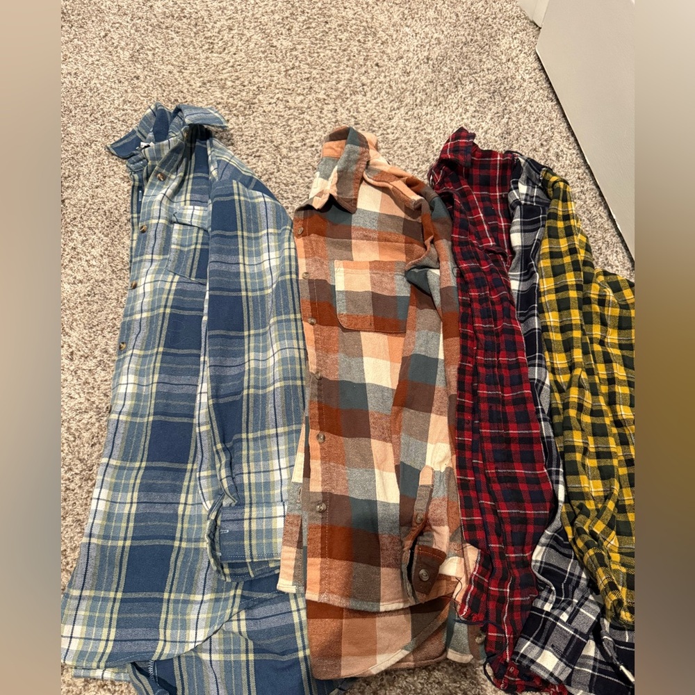 Set of 3 - Fashion Nova Women’s Plaid Button Down Shirts